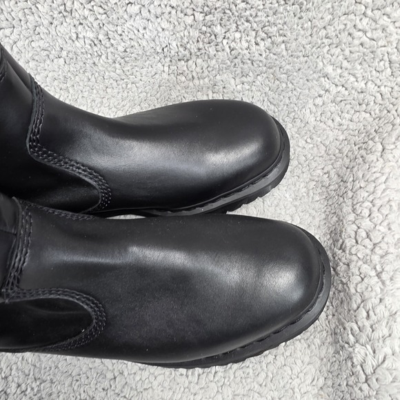 Dr Martens Anistone Lo Leather Biker Boots Black Milled Men Size 12 New No Box - Picture 10 of 13